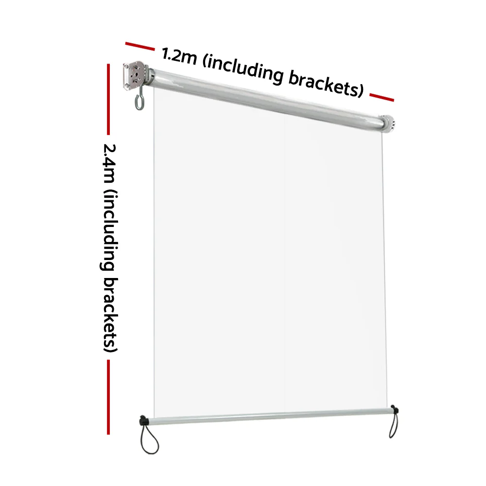 1.2X2.4M Outdoor Blinds Clear Roll Down Awning Retractable Outdoor Blinds Water Wind Proof Transparent - Image 2