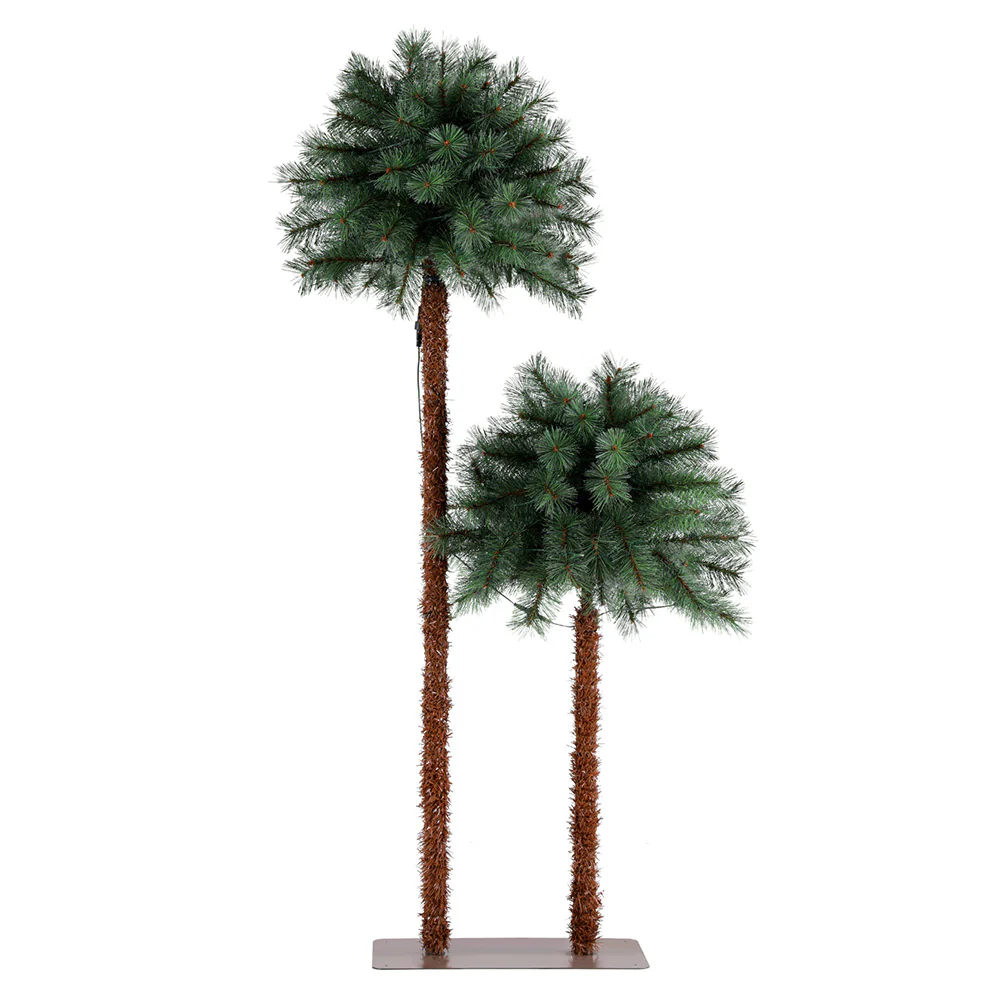 1.5M + 1M LED Palm Christmas Tree Set – 2-in-1 Festive Décor - Image 4
