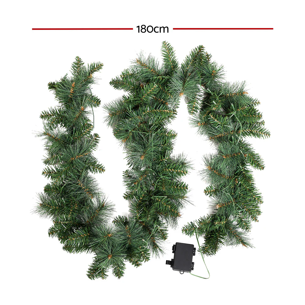 1.8m Christmas Garland with LED Lights – Festive Party Decoration - Image 3