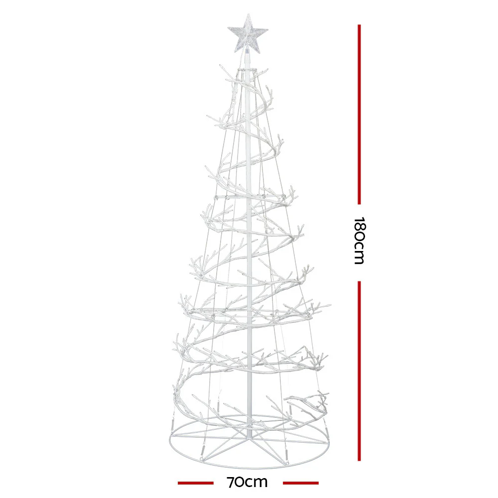 1.8M LED Spiral Christmas Tree – Cold White Lights, 6FT Festive Décor - Image 3