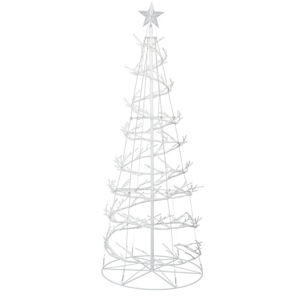 1.8M LED Spiral Christmas Tree – Cold White Lights, 6FT Festive Décor - Image 4
