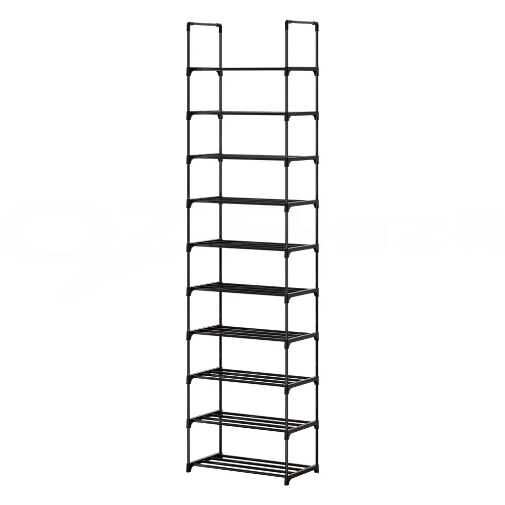 10-Tier Shoe Rack – Black (Holds Up to 20 Pairs) - Image 2