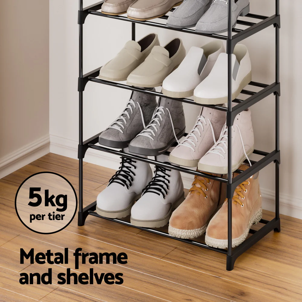 10-Tier Shoe Rack – Black (Holds Up to 20 Pairs) - Image 6