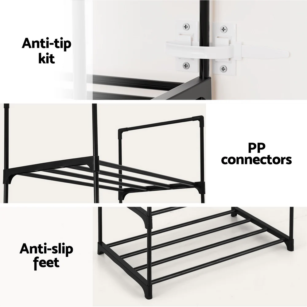 10-Tier Shoe Rack – Black (Holds Up to 20 Pairs) - Image 7