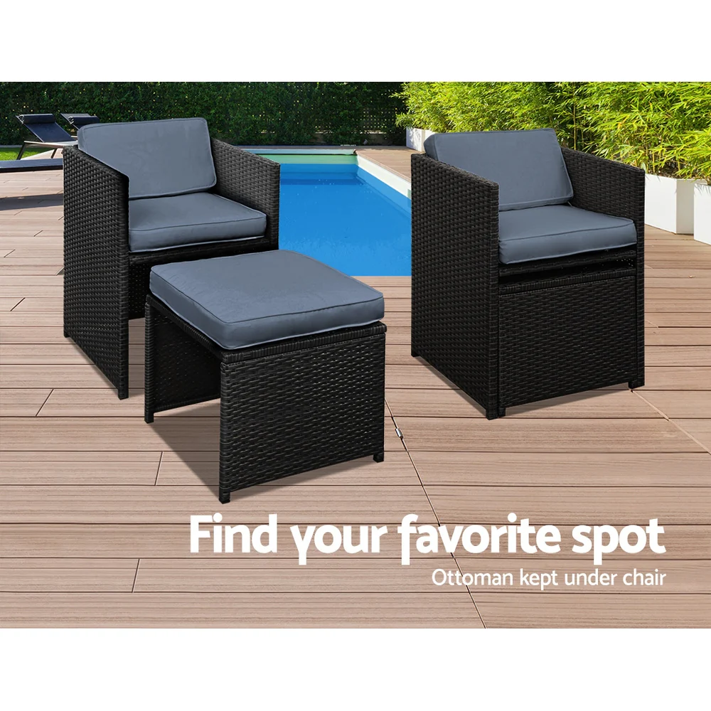 11 Piece Harvey Outdoor Dining Set - Black - Image 6