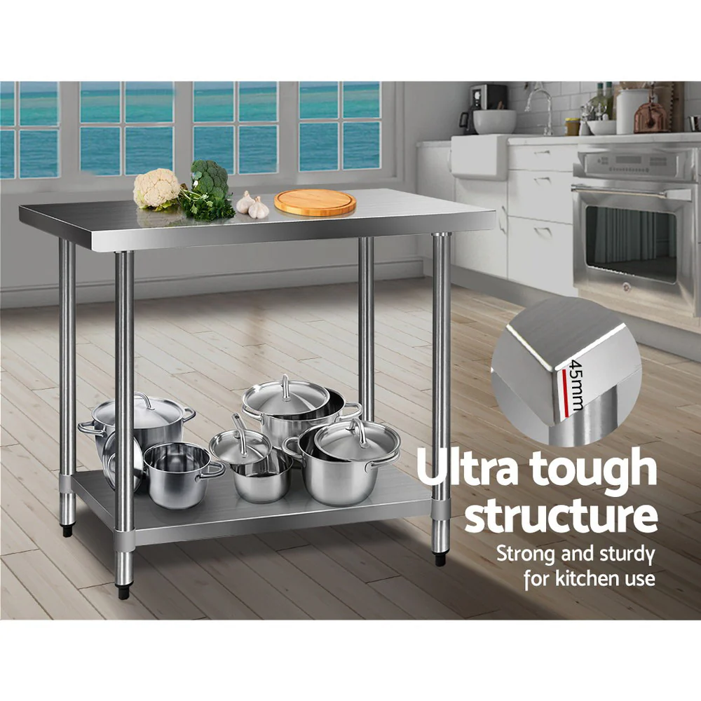 1219x610mm Stainless Steel Kitchen Bench 430 - Image 4
