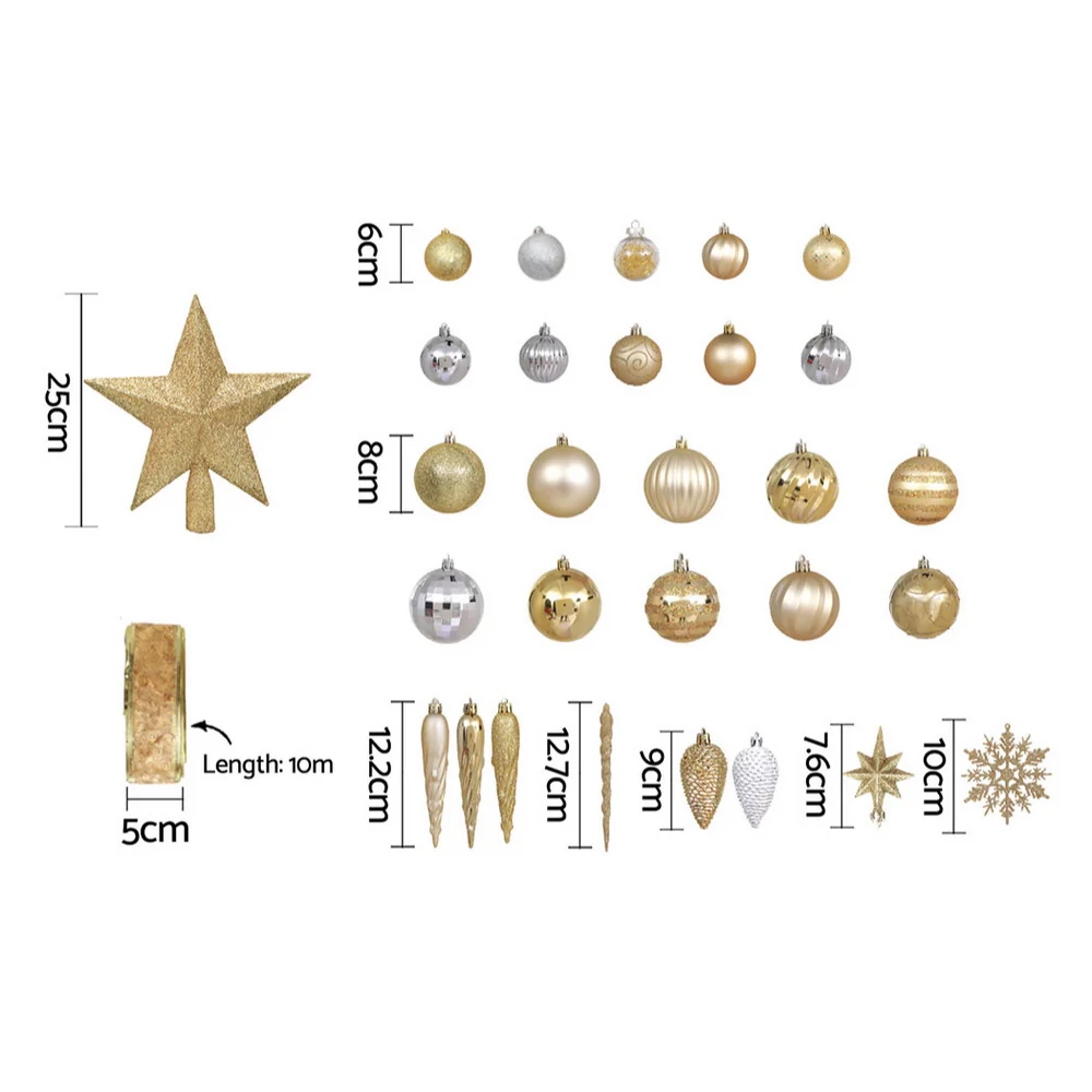 125pcs Christmas Tree Decorations Set Baubles Ornaments Party - Image 2