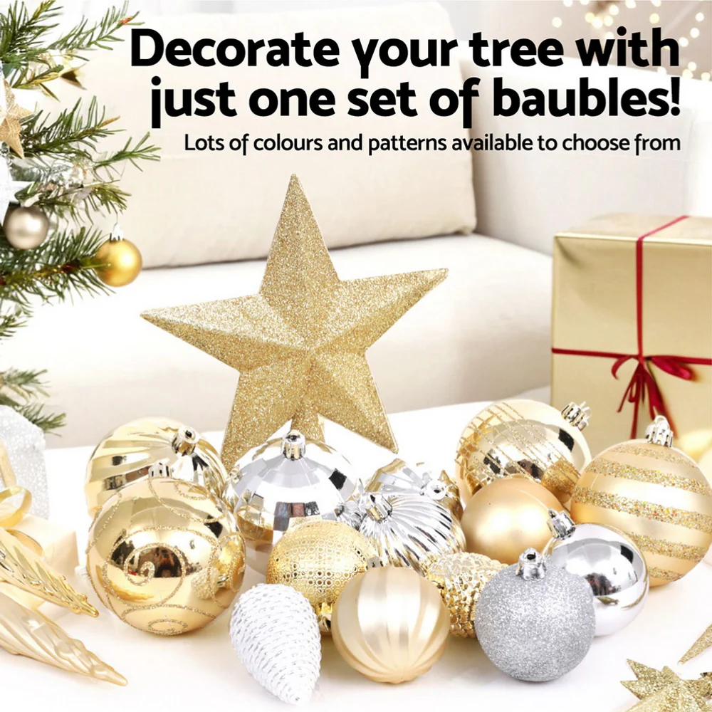 125pcs Christmas Tree Decorations Set Baubles Ornaments Party - Image 4