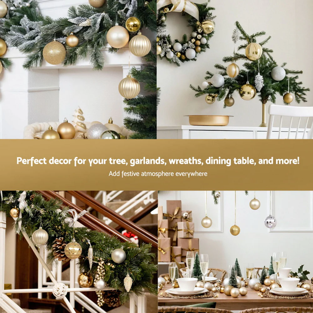 125pcs Christmas Tree Decorations Set Baubles Ornaments Party - Image 6