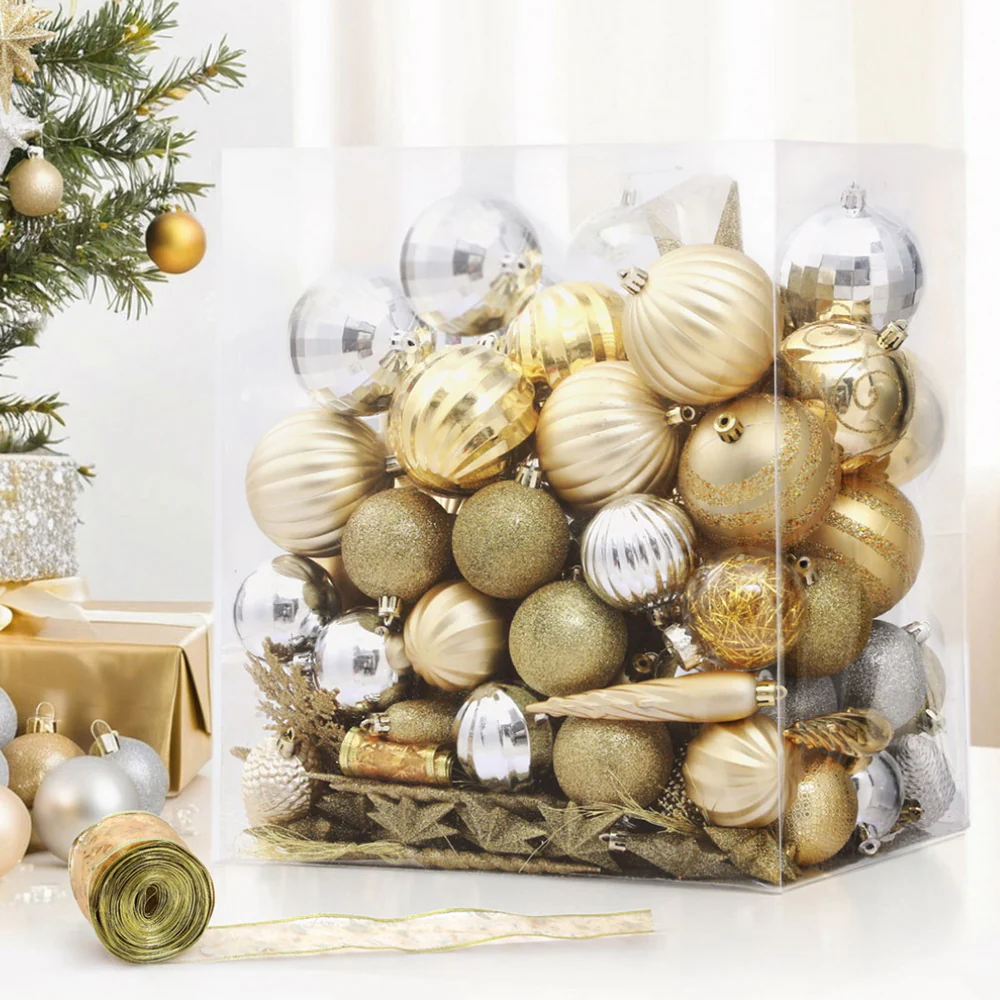 125pcs Christmas Tree Decorations Set Baubles Ornaments Party - Image 7