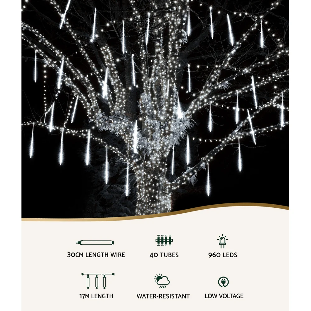 12M Christmas Lights Shower Light 960 LED Falling Metor - Image 3