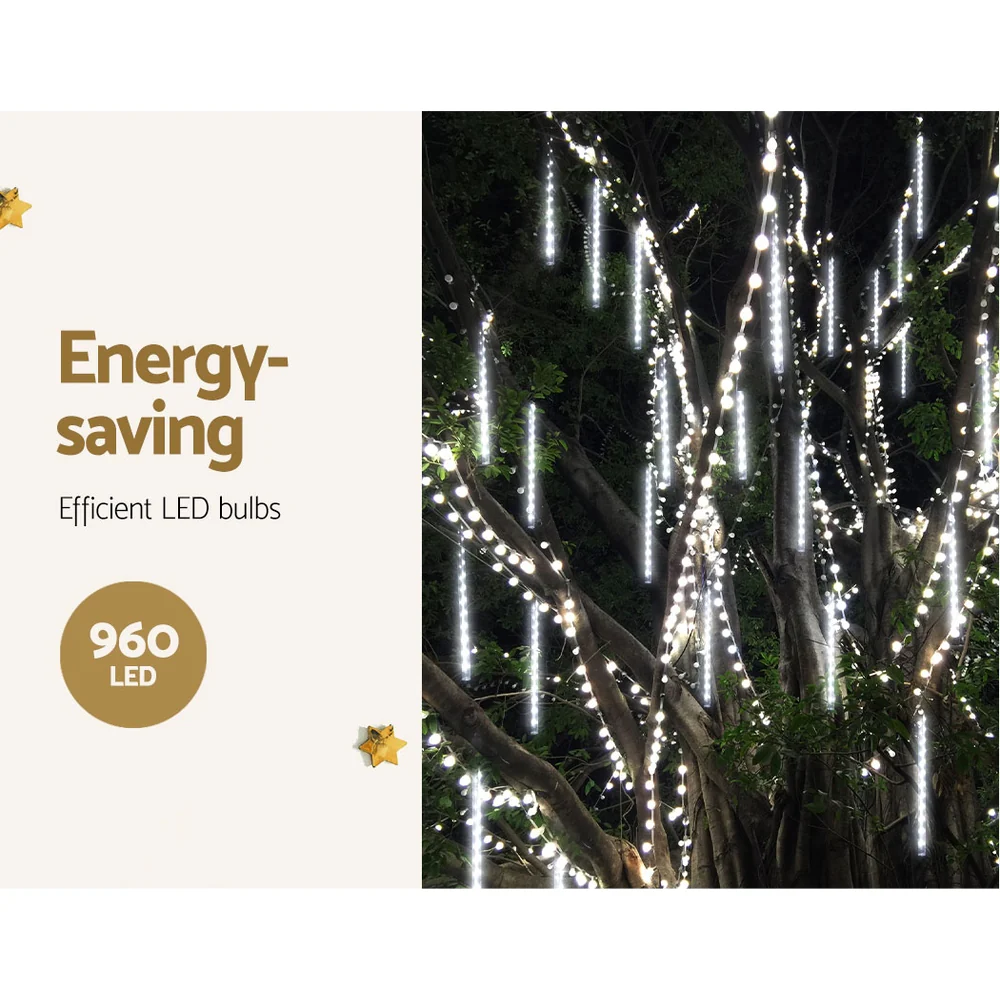 12M Christmas Lights Shower Light 960 LED Falling Metor - Image 4
