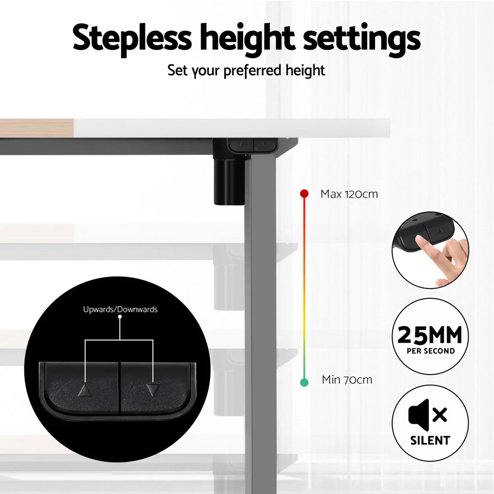 140cm Automatic Standing Desk with 360mm Electric Walking Pad Treadmill - Image 5