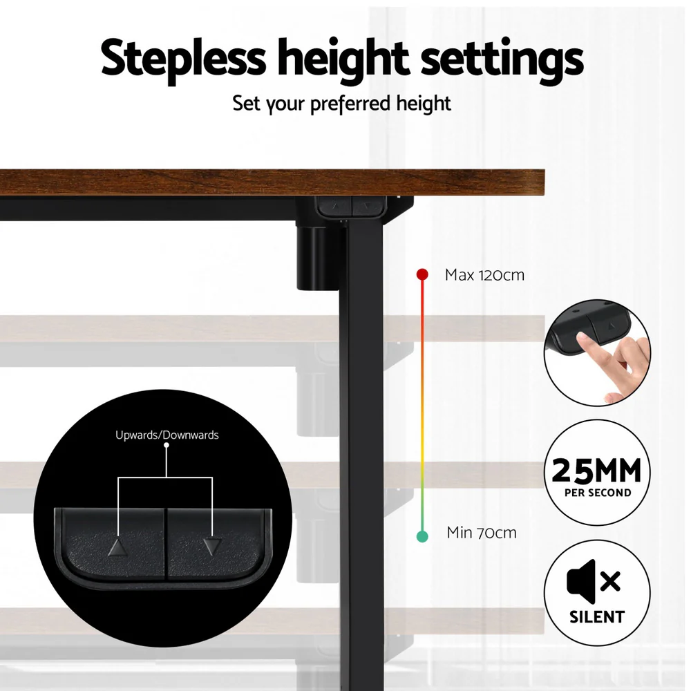 140cm Automatic Standing Desk with 360mm Electric Walking Pad Treadmill - Image 5