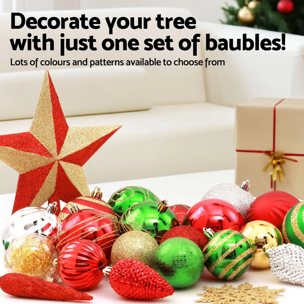 155pcs Christmas Tree Decorations Set Baubles Ornaments Party - Image 4