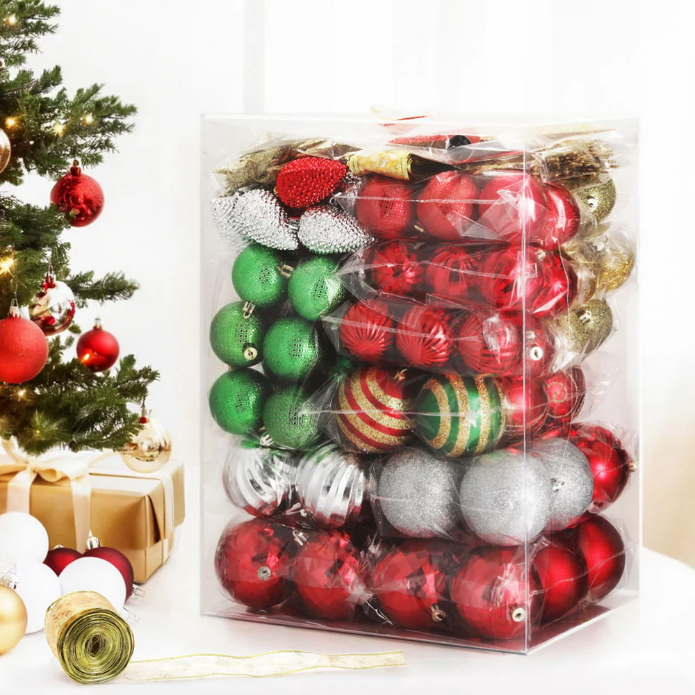 155pcs Christmas Tree Decorations Set Baubles Ornaments Party - Image 7