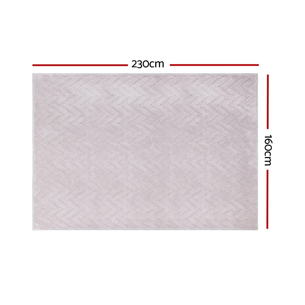 160x230cm Area Rug Washable Mat Large Carpet Microfiber Ripple - Image 2