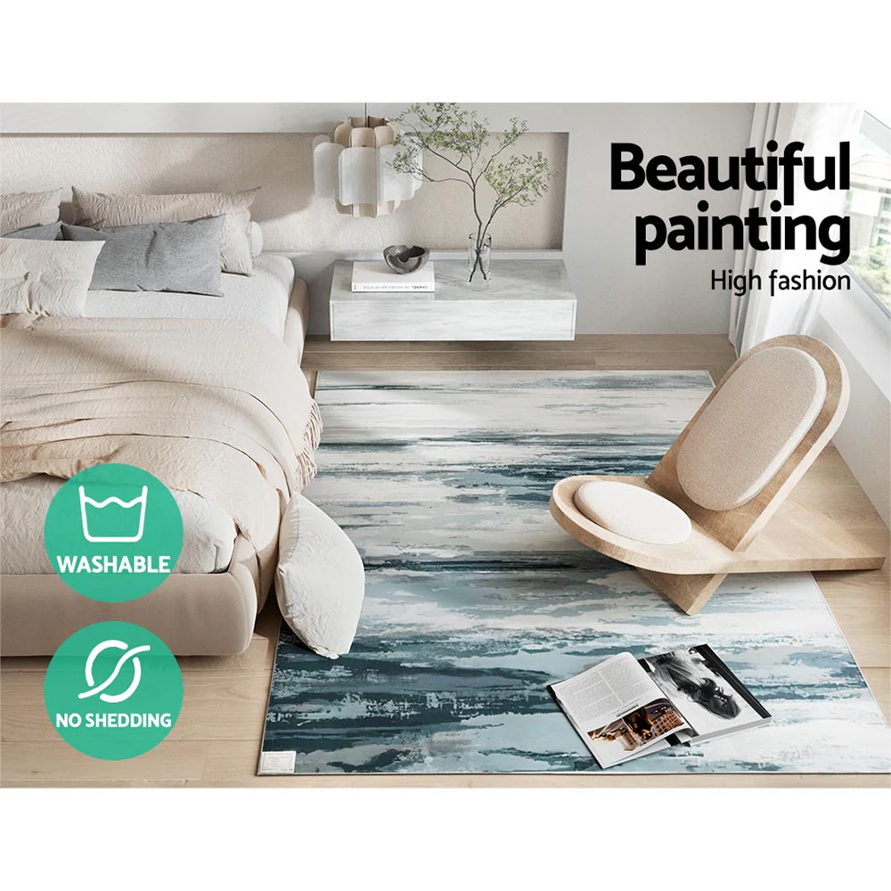 160x230cm Area Rug Washable Mat Large Carpet Soft Short Pile Poca - Image 3