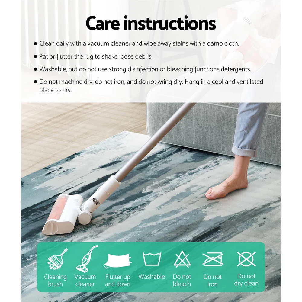 160x230cm Area Rug Washable Mat Large Carpet Soft Short Pile Poca - Image 6