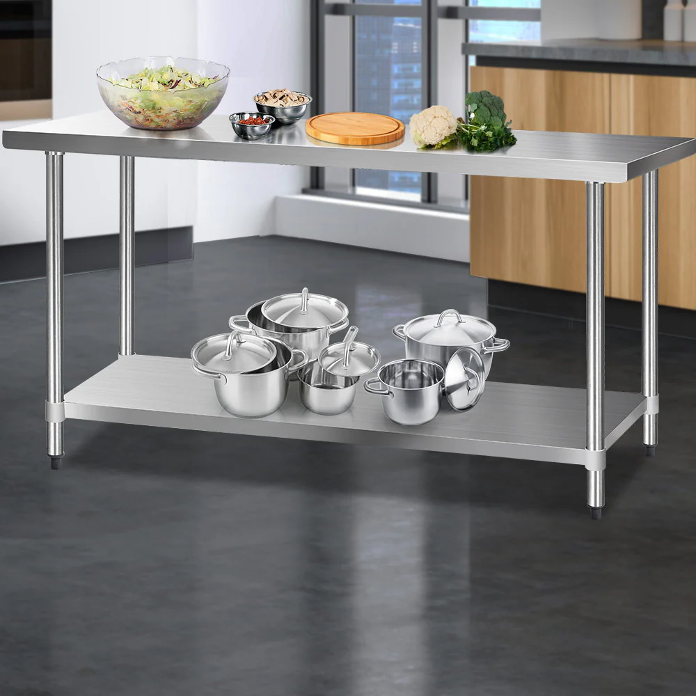 1829x610mm Stainless Steel Kitchen Bench 430 - Image 8