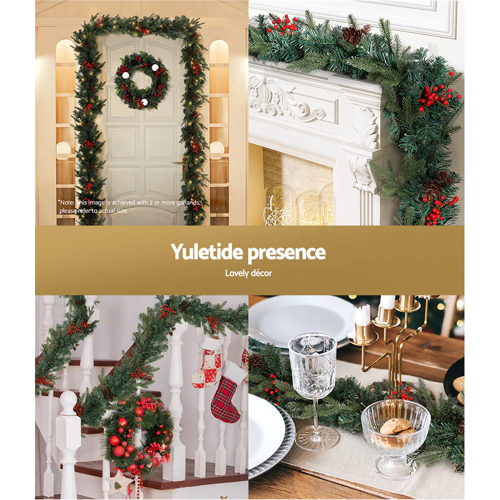2.4M Christmas Garland with LED Lights – Perfect for Festive Party Décor - Image 6