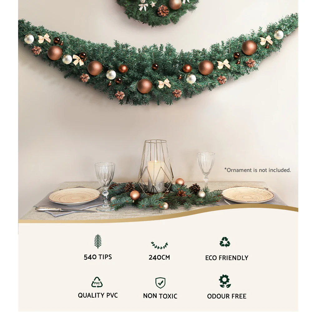 2.4M Green Christmas Garland – Ideal for Holiday Party Décor - Image 5