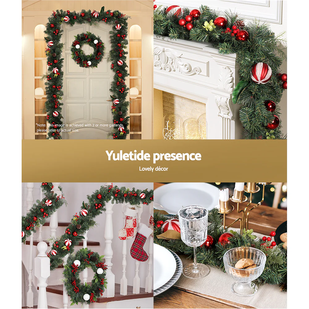 2.7M Christmas Garland with Decorations – Perfect for Festive Décor - Image 6