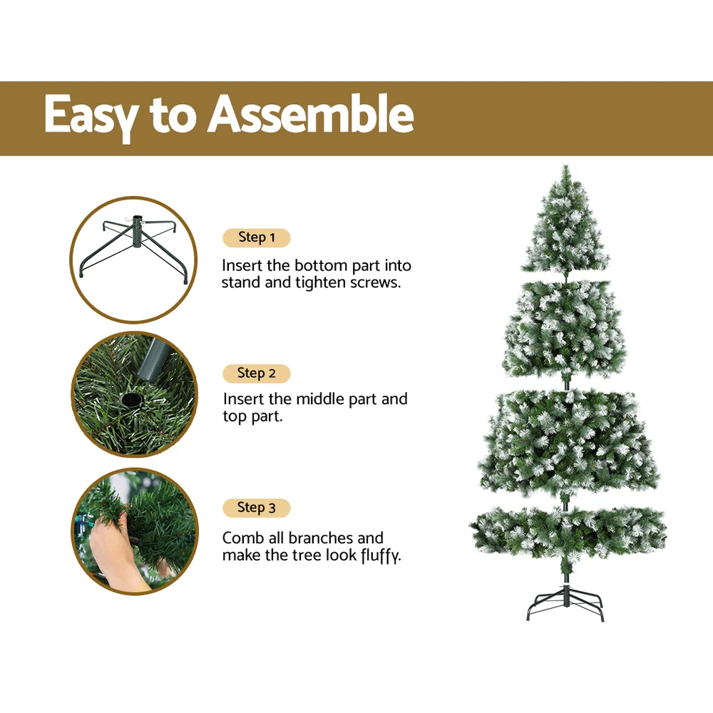 9FT / 2.7M Snowy Pine Needle Christmas Tree – 1765 Tips - Image 7