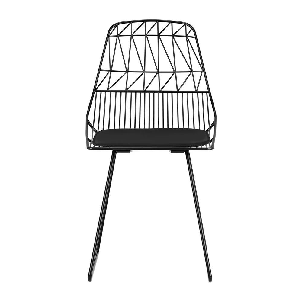 2 Piece Steel Outdoor Patio Dining Chairs Black - Image 3