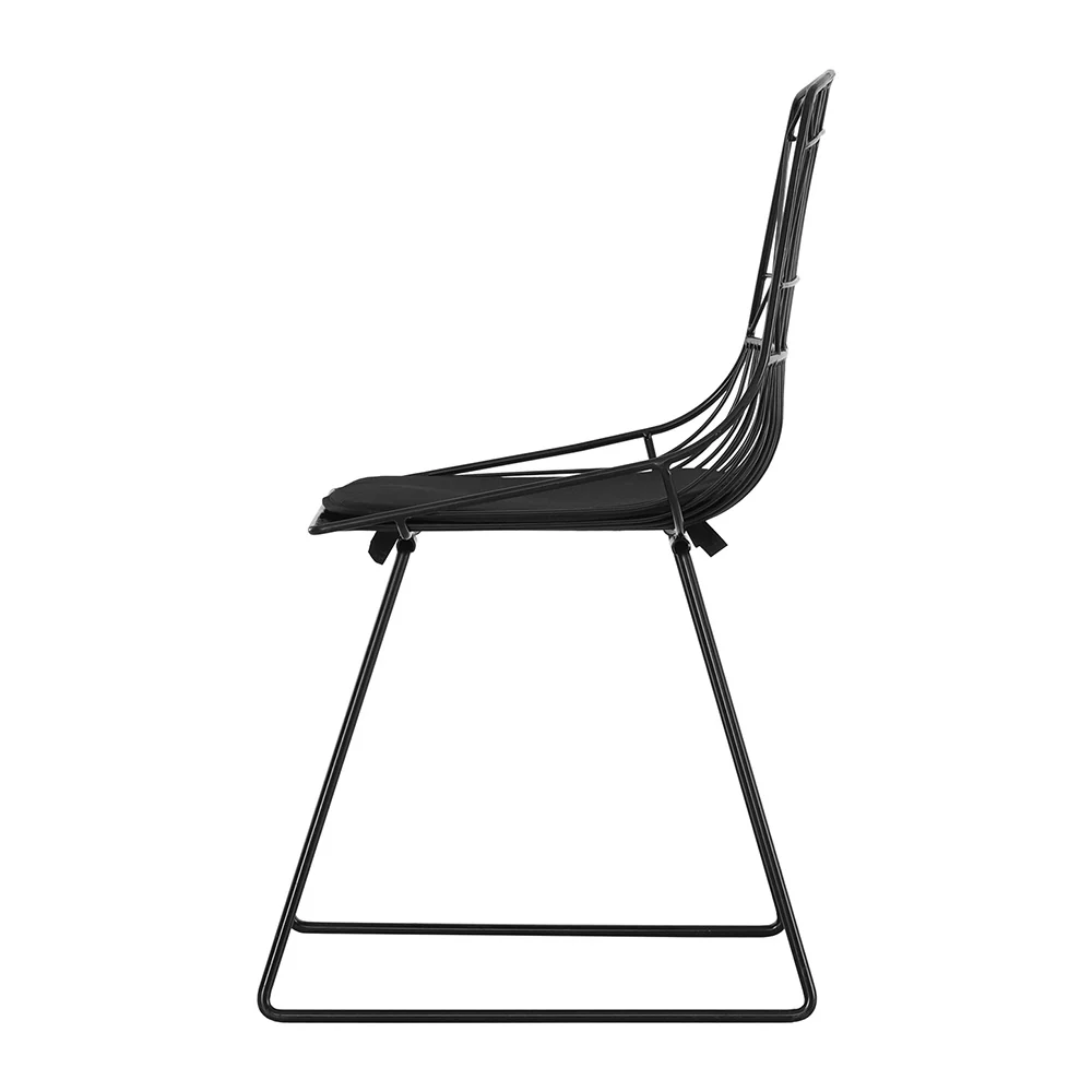 2 Piece Steel Outdoor Patio Dining Chairs Black - Image 4