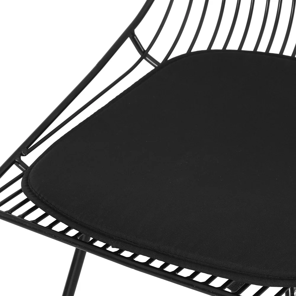 2 Piece Steel Outdoor Patio Dining Chairs Black - Image 5