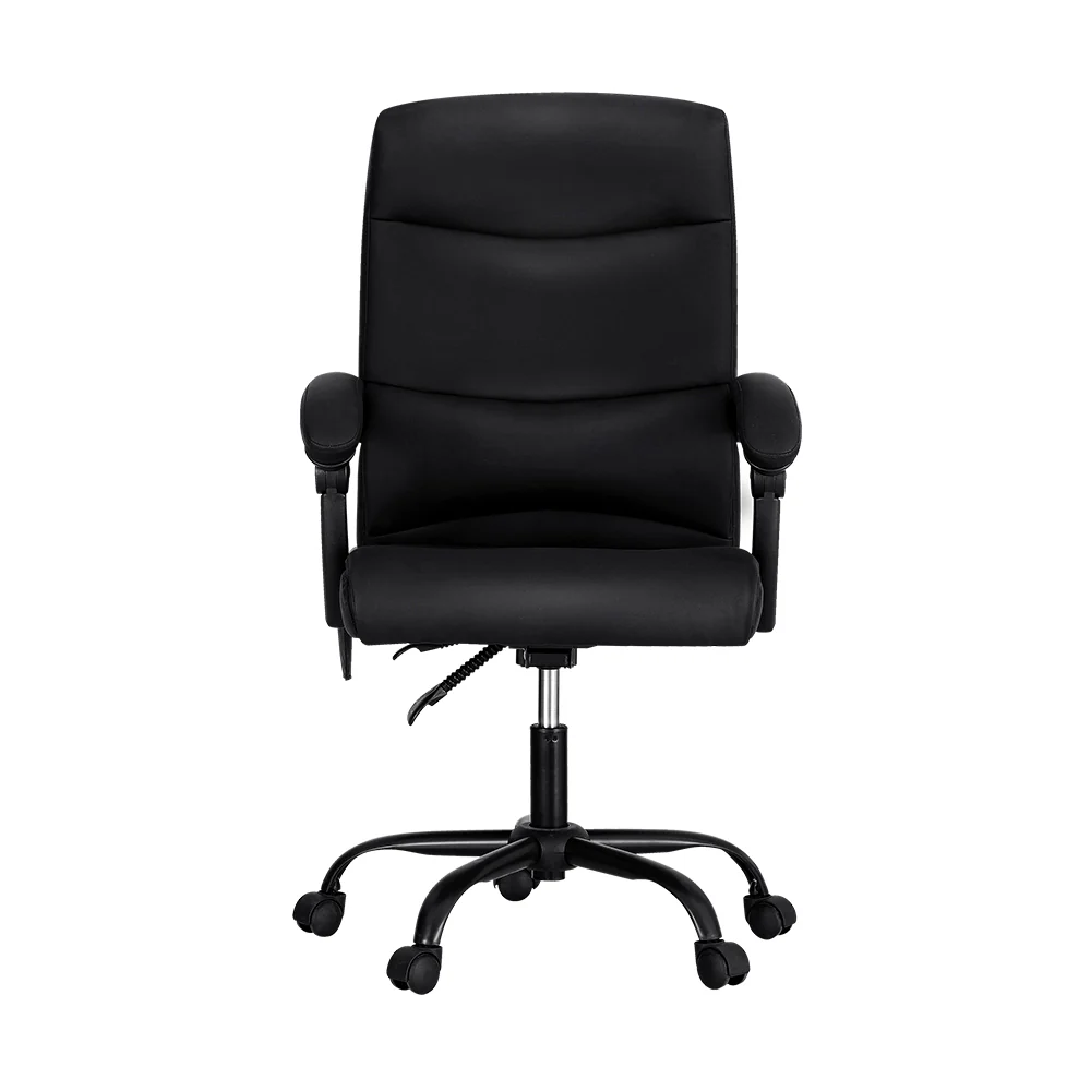 2 Point Massage Office Chair PU Leather Black - Image 3