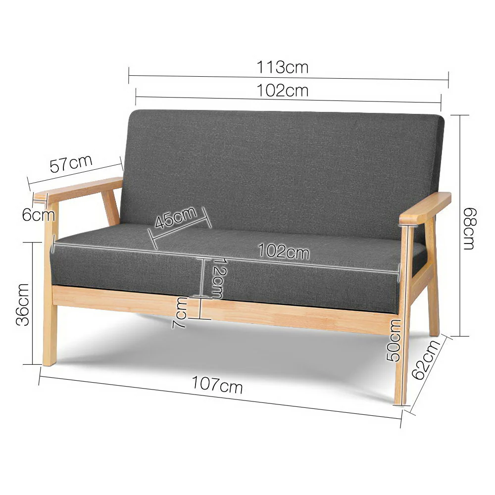 2-Seater Sofa Armchair Skane - Image 2