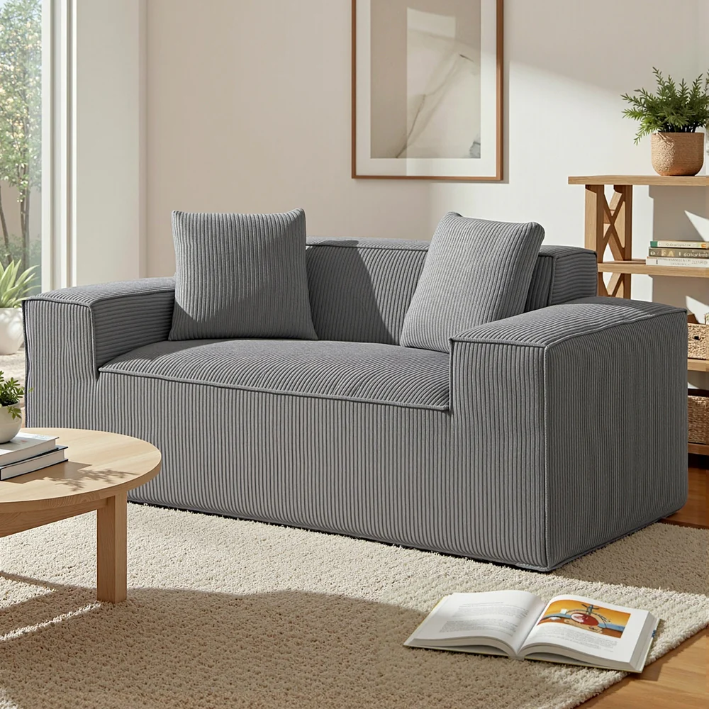 2 Seater Sofa Loveseat Sofas Bed Couch No Assembly Corduroy Small Couches Apartement - Image 7
