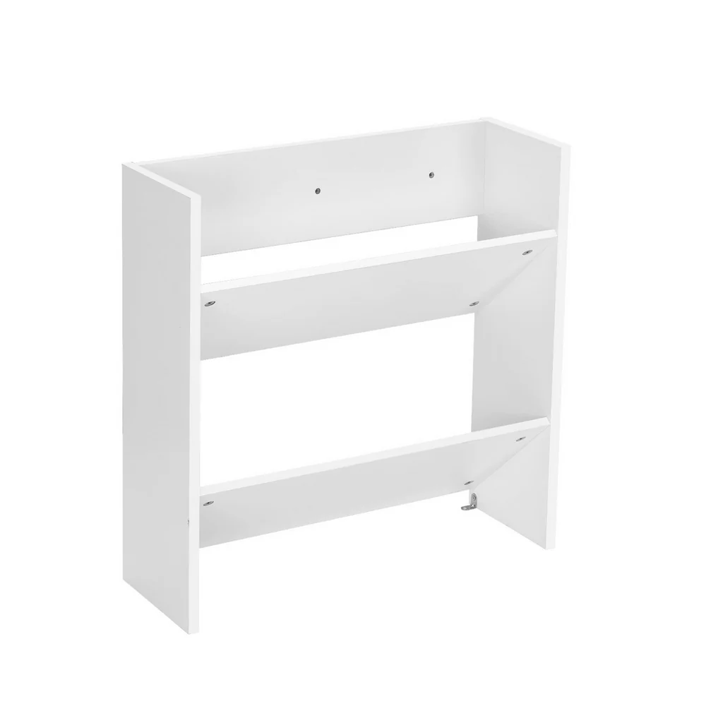 2-Tier Wall Mounted Open Shoe Racks – Set of 2 (White) - Image 3
