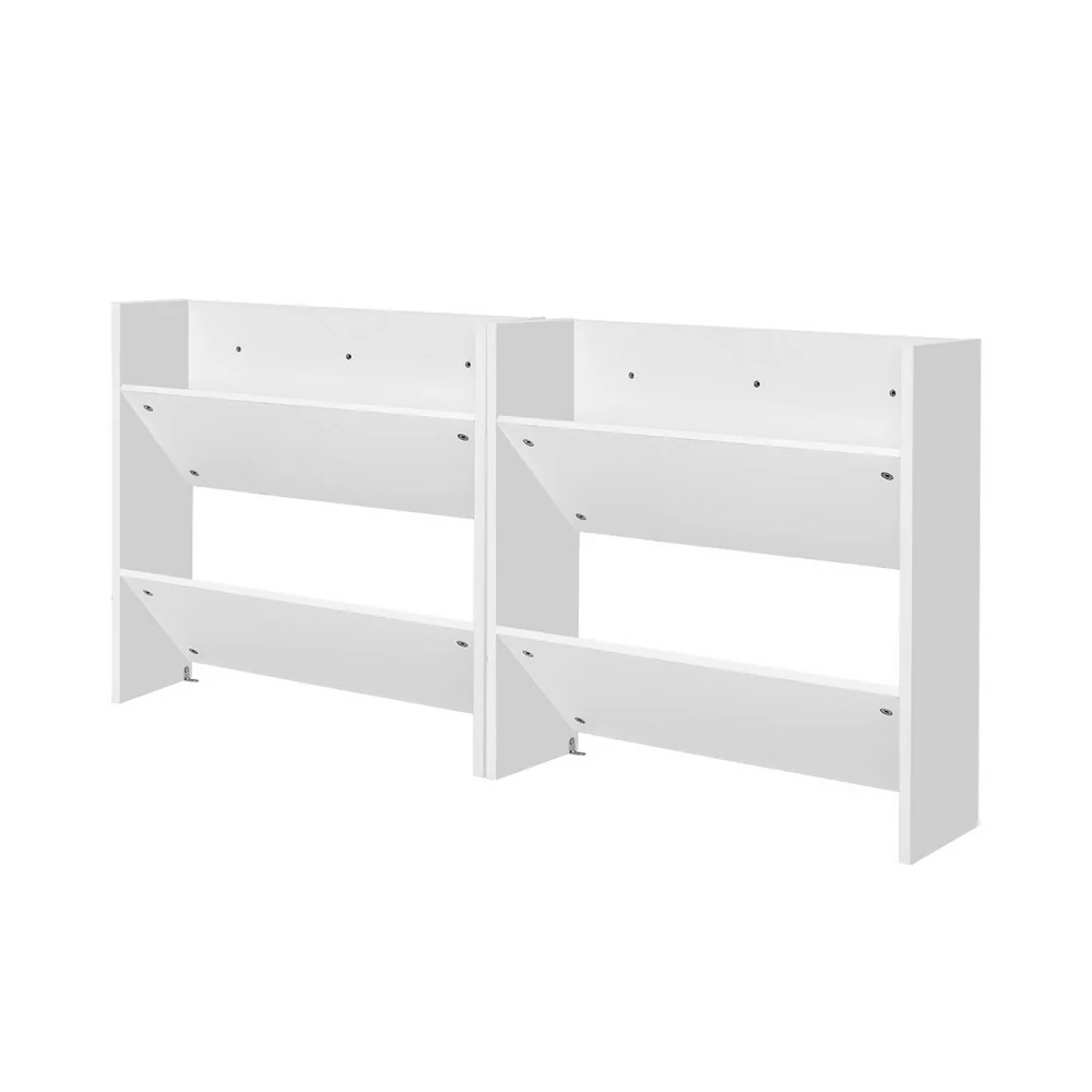 2-Tier Wall Mounted Open Shoe Racks – Set of 2 (White) - Image 7
