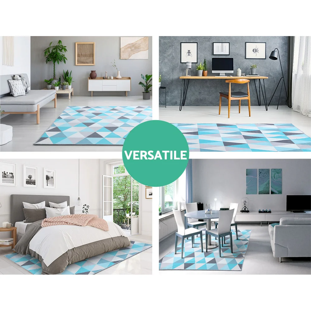 200x290cm Area Rug Large Carpet Soft Short Pile Modern Tria - Image 7