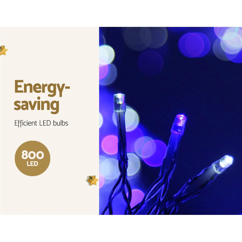 20M Christmas Lights Icicle Light 800 LED Blue White Decor - Image 3