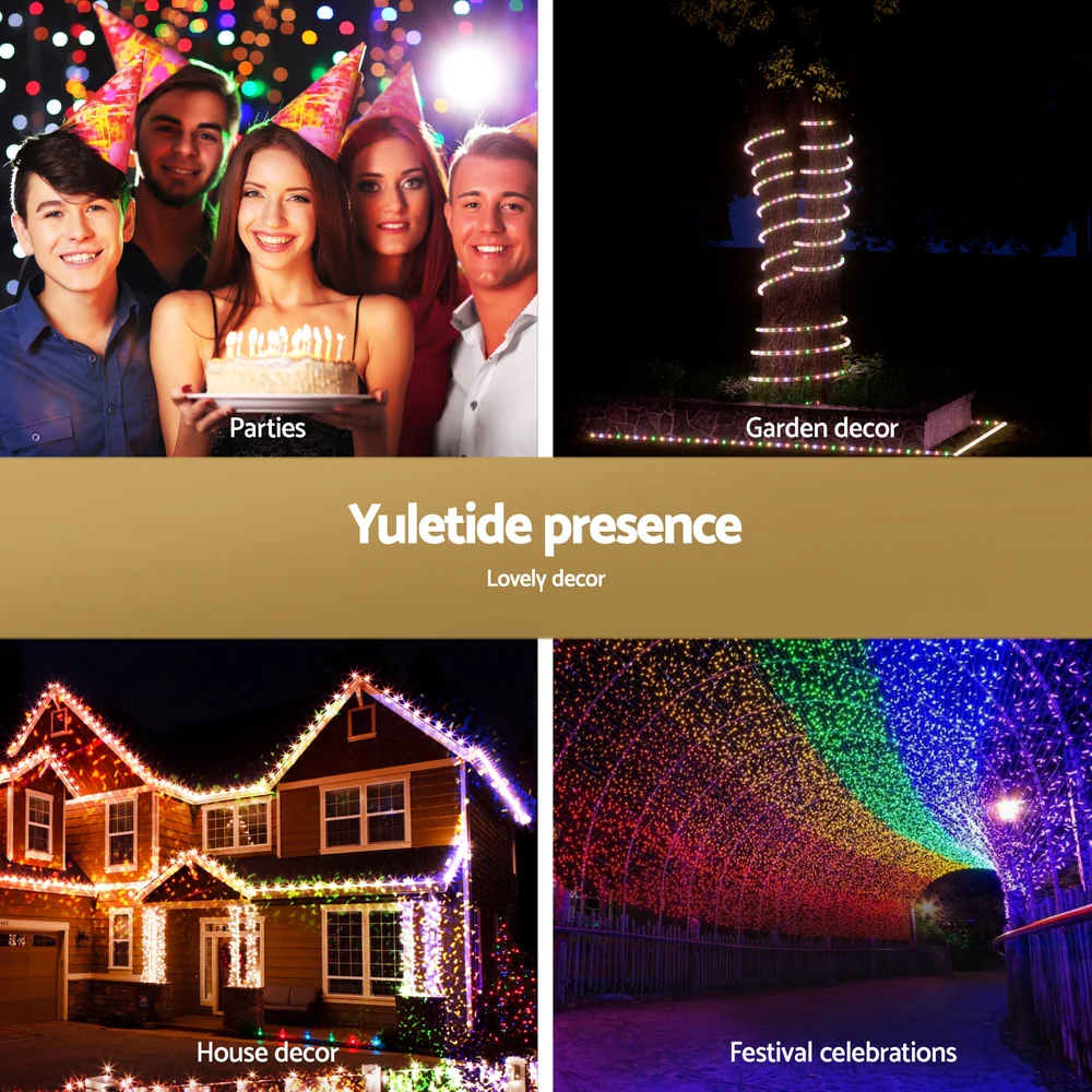 20M Christmas Lights String Rope Light Decoration 600 LED Colorful - Image 4