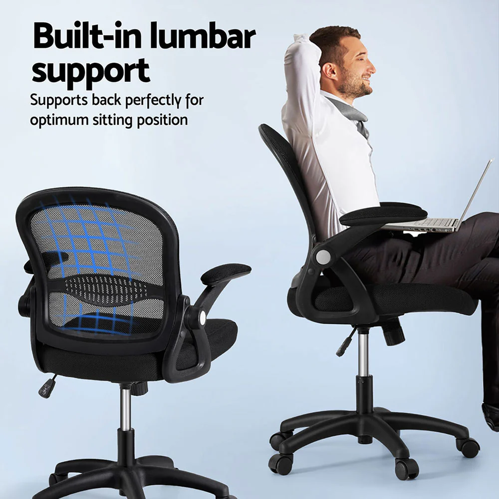 Set of 2 Mesh Office Chair Computer Gaming Desk Chairs Work Study Mid Back - Image 5