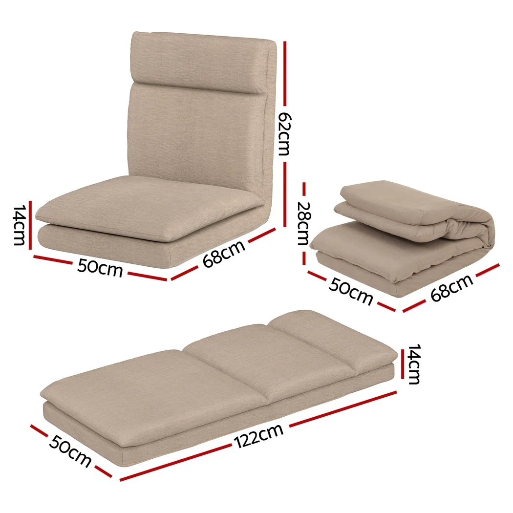 2XFloor Chair Sofa Linen Beige - Image 3