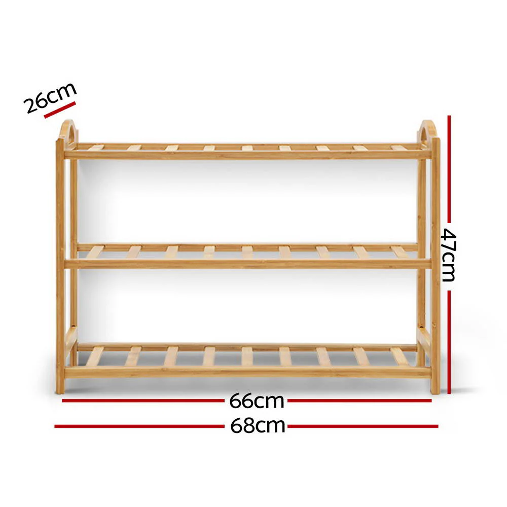3-Tier Bamboo Shoe Rack – Natural - Image 2