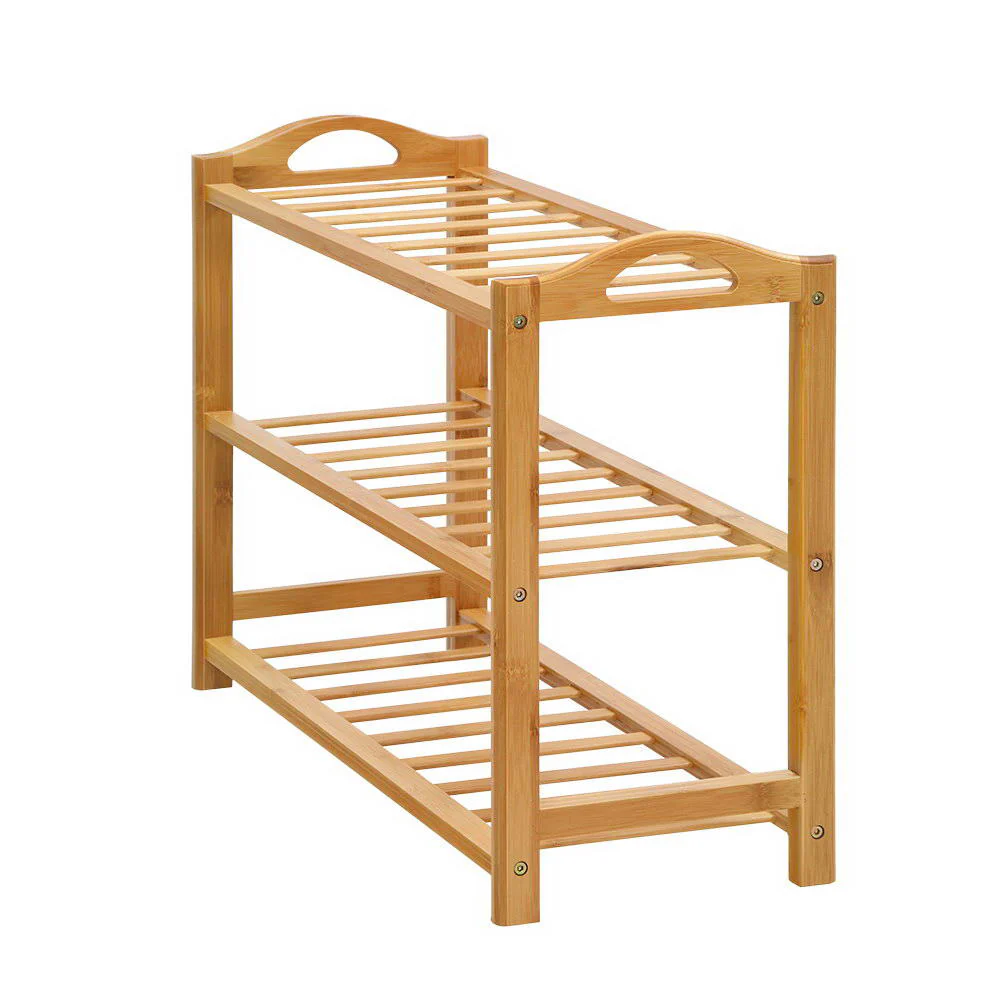 3-Tier Bamboo Shoe Rack – Natural - Image 3