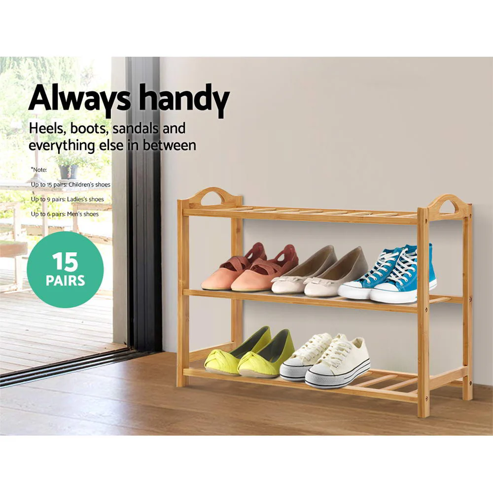 3-Tier Bamboo Shoe Rack – Natural - Image 5