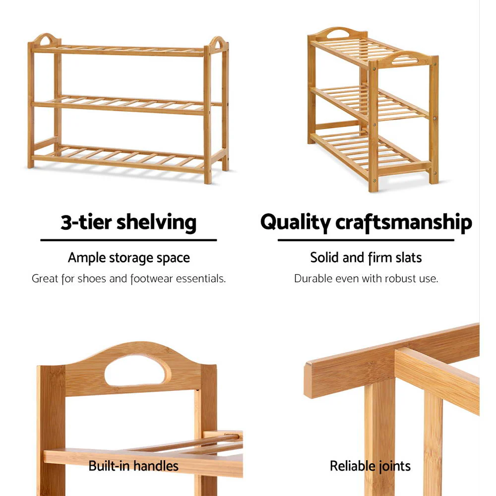 3-Tier Bamboo Shoe Rack – Natural - Image 6