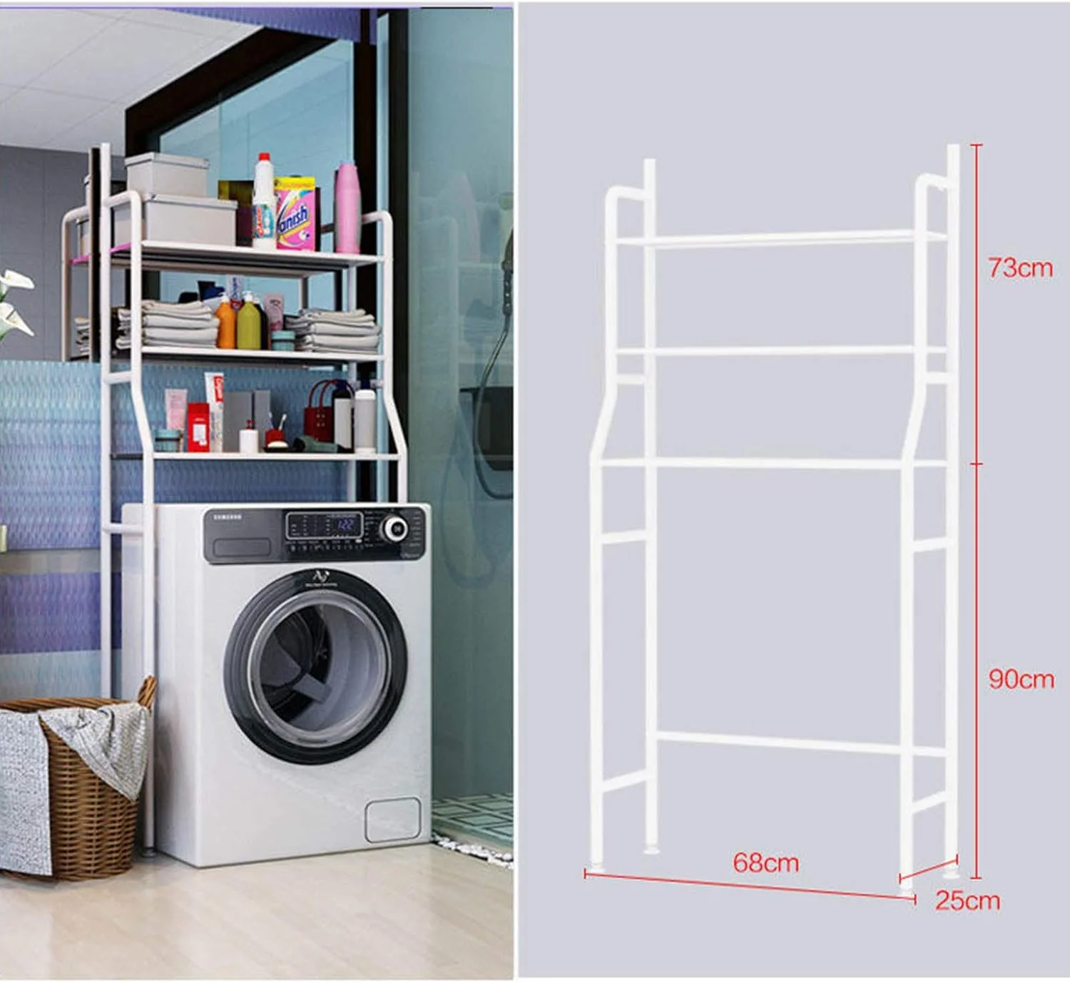 3-Tier Over Washing Machine Storage Rack for Laundry Room or Kitchen - Image 2