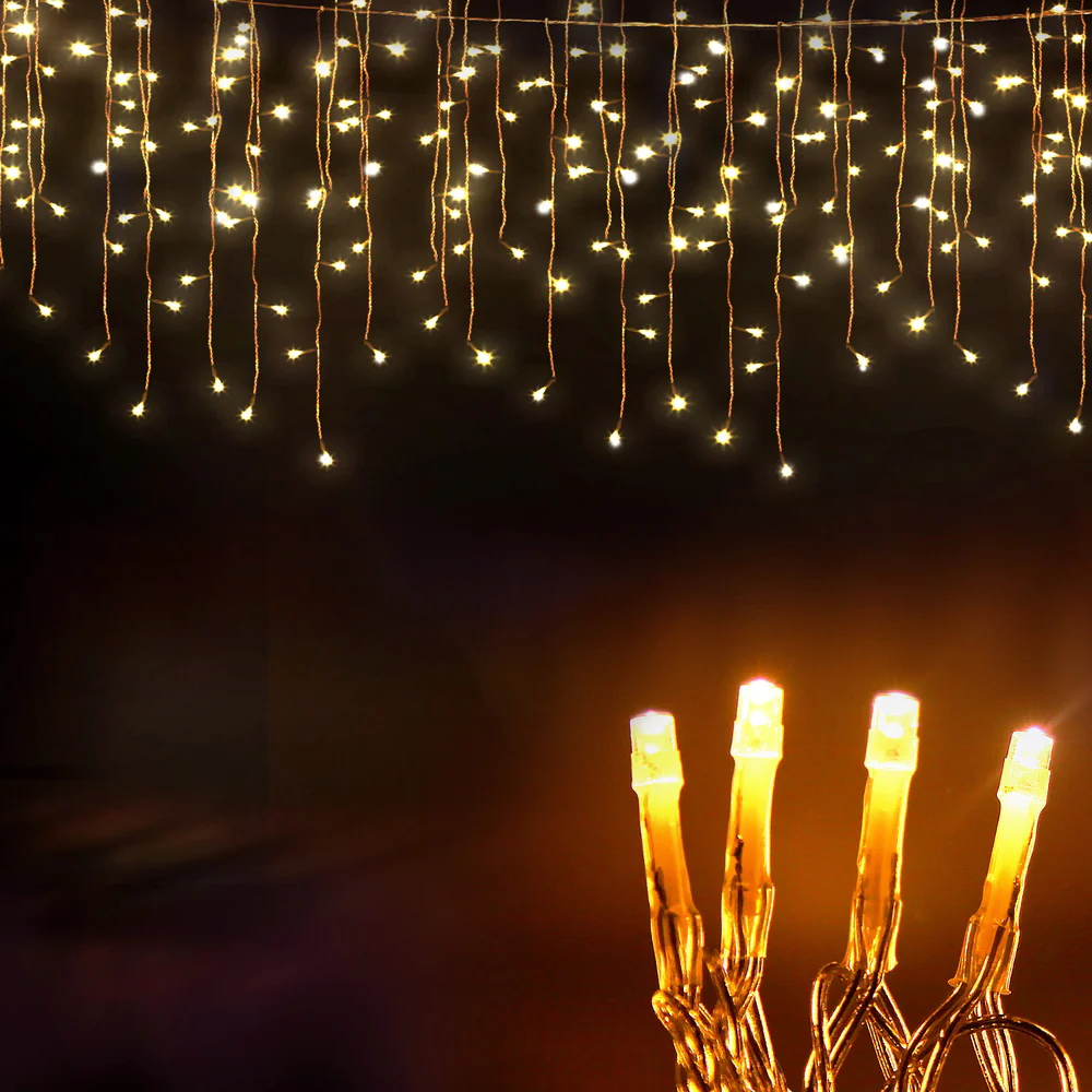 32M Christmas Lights Icicle String Light 960 LED Decor Warm White - Image 7