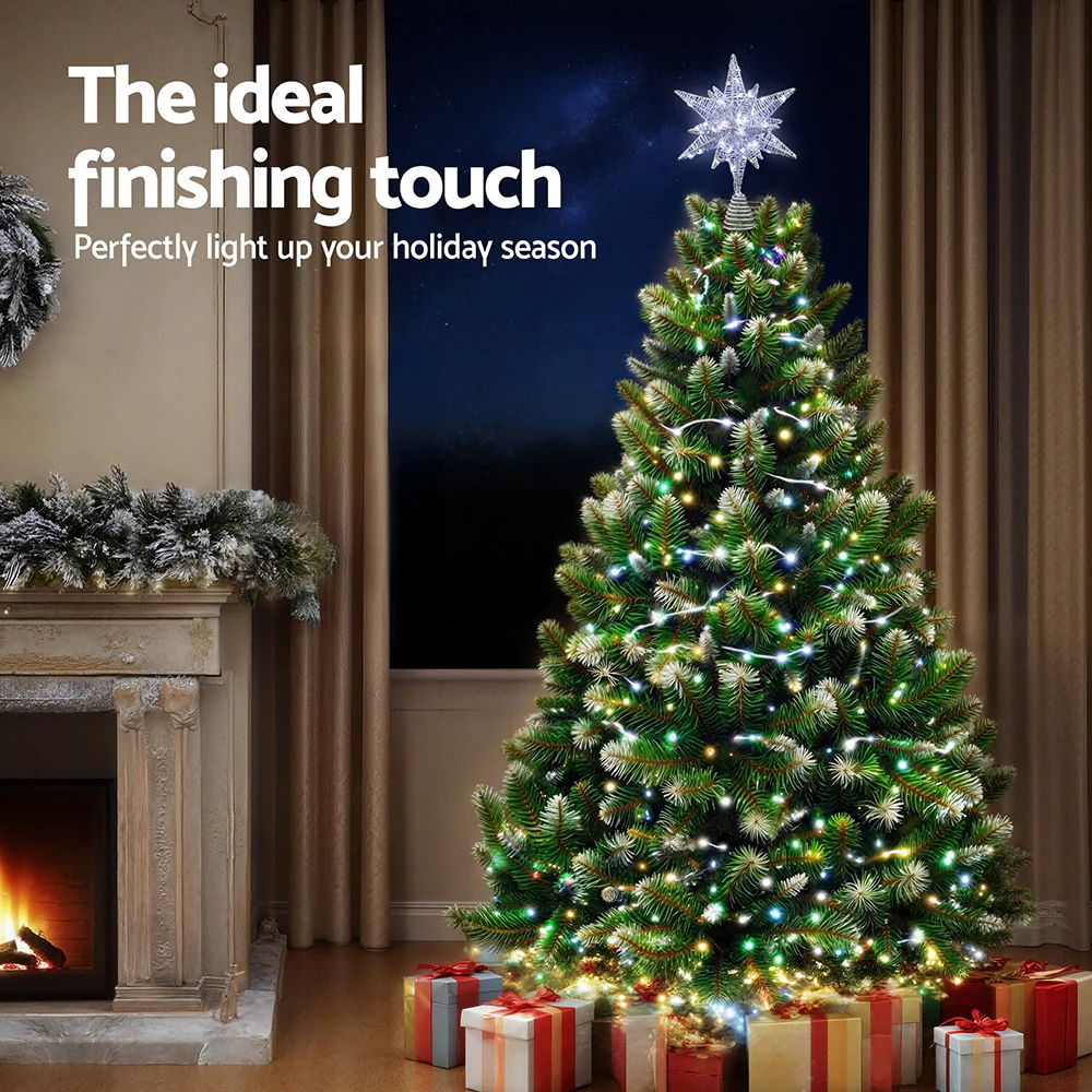 3D Christmas Tree Topper Star LED Decorations Xmas Party Timer - Image 6