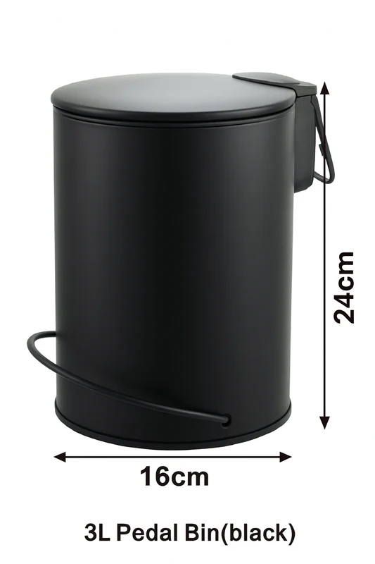 3L Soft Close Pedal Bin Black - Image 5