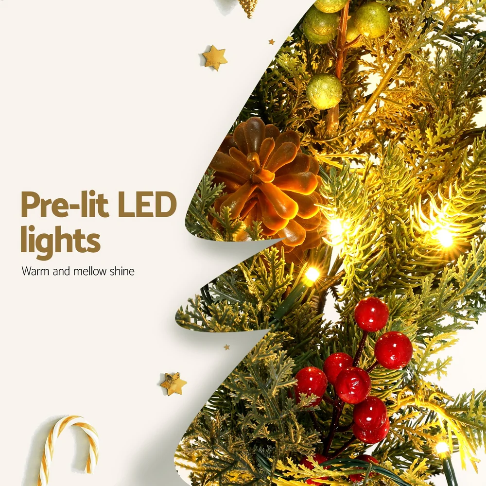 3M Christmas Garland Pre-lit LED with Pine Cones Xmas Decor Green - Image 6